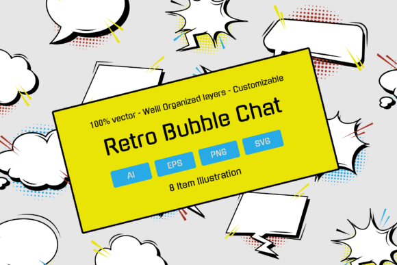Download Retro Bubble Chat - Illustration - Chat Collection
