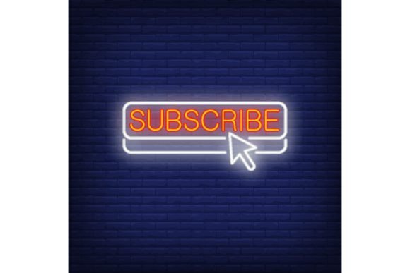 Download Subscribe Button Neon Sign. Luminous Sig - Subscribe button Collection