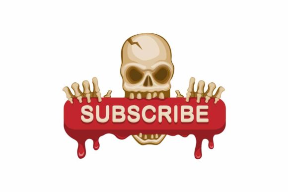 Download Skull Holding Blood Subscribe Button - Subscribe button Collection