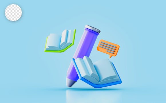 Download Pen Book Message Chat Sign 3d Render - Premium Bundle