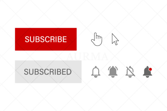 Download Subscribe Button, Hand and Arrow Cursor - Subscribe button Collection