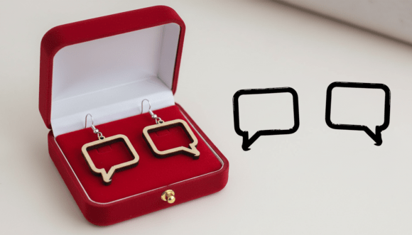 Download Chat Bubble Earring Laser Cut Design - Chat Collection
