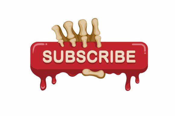 Download Subscribe Button with Skeleton Hand Icon - Subscribe button Collection